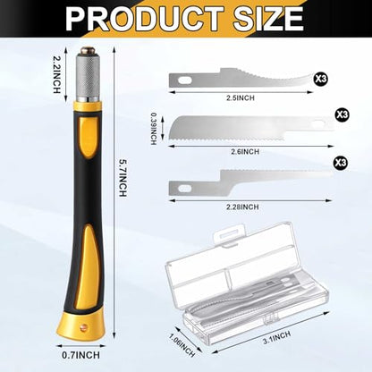 Honoson Mini Hand Saw Model Tools Small Hobby Saw Blades Kit with 9 Tiny Razor Hacksaw Blades for Miniatures, Modeling, DIY Crafts, Plastic Models, Wood(Yellow,Style 2) - color: Yellow, style: Style 2