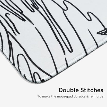 Large Gaming Mouse Pad for Desk,Kanagawa XXL Mouse Pad 35.4x15.7 Inch,Waterproof Desk Pad,Non-Slip Rubber Base Mice Pad,Keyboard Pad Computer Mat,White Mouse pad - color: Kanagawa(white)