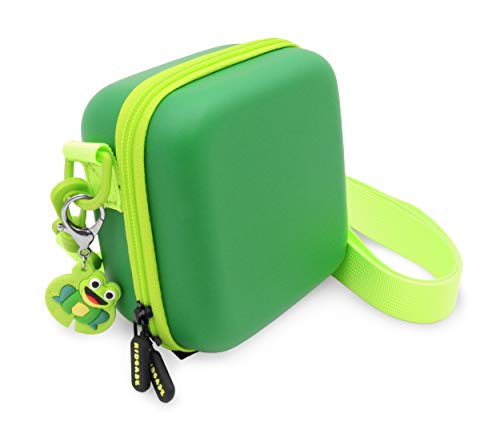 CASEMATIX Green Travel Case Compatible with Leapfrog Rockit Twist Handheld Game System - Includes Adjustable Shoulder Strap, Accessory Storage and Rubber Keychain - CASE ONLY