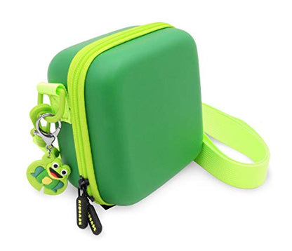 CASEMATIX Green Travel Case Compatible with Leapfrog Rockit Twist Handheld Game System - Includes Adjustable Shoulder Strap, Accessory Storage and Rubber Keychain - CASE ONLY