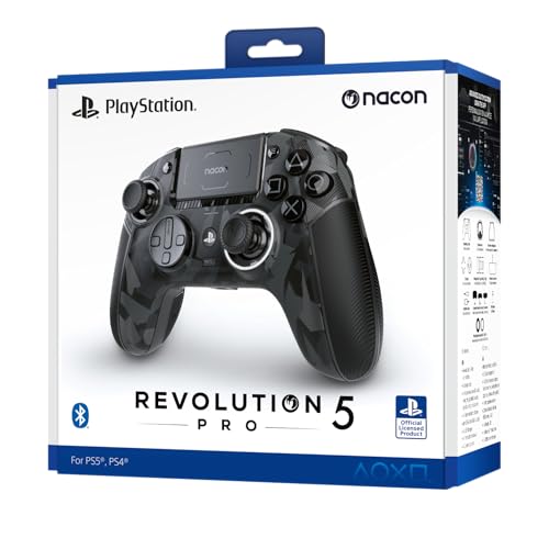 Nacon Revolution 5 Pro Officially Licensed PlayStation Wireless Controller | For PS5 / PS4 / PC - Hall Effect Joysticks and Triggers, Trigger Stops, Mappable Buttons, 8-way and 4-Way D-pad - Urban Camo - color: Urban Camo