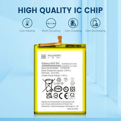SHENMZ 6200mAh Battery for Galaxy A53 5G SM-A536 with Repair Tools | High-Capacity Battery for Samsung Galaxy A53 5G – Replacement for EB-BA336ABY,Compatible with SM-A536B/DS,SM-A536U - style: A53