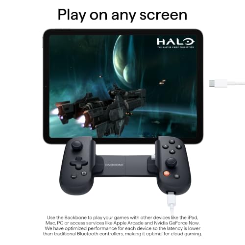 BACKBONE One Mobile Gaming Controller (Black), Phone Controller for Android & iPhone 15/16/17 Series, 2nd Gen, Play Xbox, Fortnite, Call of Duty, With 3-Months Apple Arcade Access - color: Black