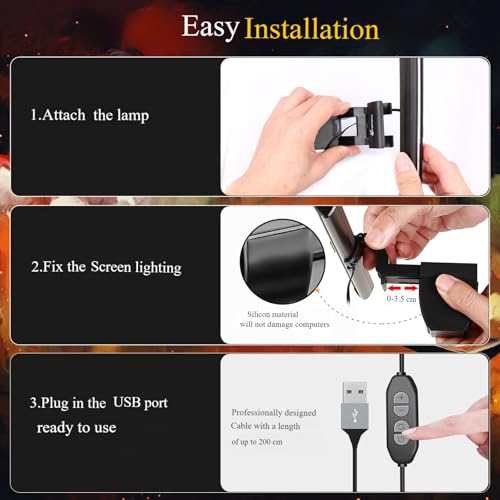 CATPOWER Computer Monitor Light Bar, LED Screen Light | Dimmable, Button Control, For Desk/Office/Home/Game, Eye Caring - size: Standard Monitor Light