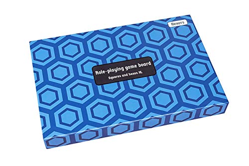 Hexers XL Role-Playing Game Board, Vinyl Mat Alternative Compatible with Dungeons and Dragons DND, Pathfinder, RPG, 44 inches on 34 inches with 1 inch Squares and Hexes, Foldable and Dry Erase