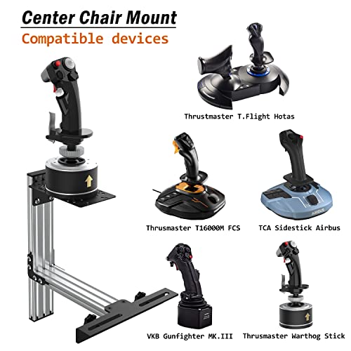 Fosiya SIM Fighting Joystick Center Chair Mount Flight Stick Chair Mount Use for T-Flight Hotas 4 & Warthog Flight Stick & T16000M FCS & TCA Sidestick Airbus Edition & VKB Gunfighyrt pro MK 3 Stick
