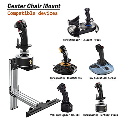Fosiya SIM Fighting Joystick Center Chair Mount Flight Stick Chair Mount Use for T-Flight Hotas 4 & Warthog Flight Stick & T16000M FCS & TCA Sidestick Airbus Edition & VKB Gunfighyrt pro MK 3 Stick