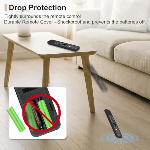 Protective Silicone Case for Sony RMF-TX600U RMF-TX500U Remote Control | Remote Cover for Sony MF-TX500E RMF-TX600E Smart TV Remote Sleeve Skin Waterproof, Anti-slip (Black) - color: Black
