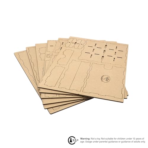 The Broken Token Game Organizer Compatible with Flamecraft - Wooden Game Organizing Box with Multiple Trays
