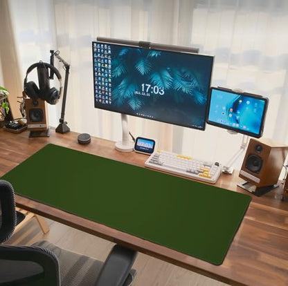 Olive Green Mouse Pad Extended Large Gaming Mousepad XL Big Long Oversized Desk Mat Stitched Edges 31.5 X 11.8 Inch for Home Office - color: Olive Green