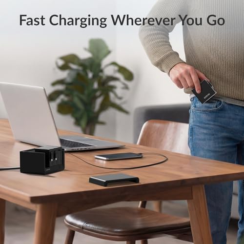 Gitryin 12-in-1 Desktop Modular Charging Station, 4 65W USB C Retractable Chargers with 33.5in Built-in Cables, ETL Surge Protector Charging Hub for Laptop, Phone, Tablet, Home Office Desk, Black - color: Black