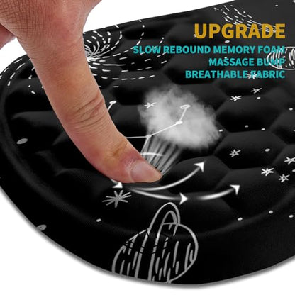 Hokafenle Ergonomic Mouse Pad Wrist Support, Wrist Rest Mousepad for Carpal Tunnel Pain Relief with Integrated Memory Foam Slope Massage Bulge (11.8x7.9 inch,Galaxy - color: KM04-Constellation Galaxy