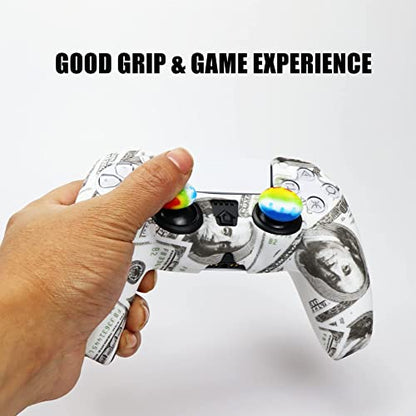 Skin for Xbox Series S/X Ps4 Ps5 Controller, 1pc Anti-Slip Shell Cover Case with 10 Joystick Grips for Playsation 5 Controller Wireless Gamepad (PS5 Controller #16) - color: PS5 controller #16
