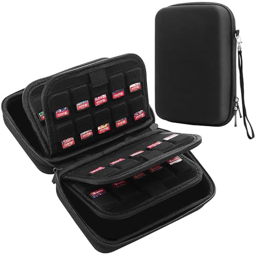 ADVcer 80 Slots Switch Game Case, Waterproof Hard Shell Nintendo Switch Game Card Holder Cartridge with Detachable Wrist Strap for SD Cards, Nintendo Switch or Switch OLED, PS Vita, PSP Games Storage