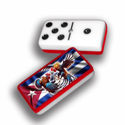 Dominos Set for Adults – Professional Double 9 Cuban Dominoes Set, Classic Travel Board Game with Wood Case Juegos de Mesa (Cuba Gallos) - color: Cuba Gallos