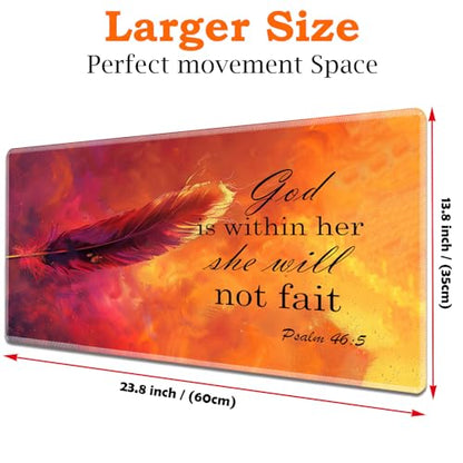 for MTG Playmat Non-Slip Rubber Play Mat with Storage Bag Combination, Ideal for Card Game Lovers TCG Play Mat, Feather Psalm46:5 - color: Feather Psalm46:5