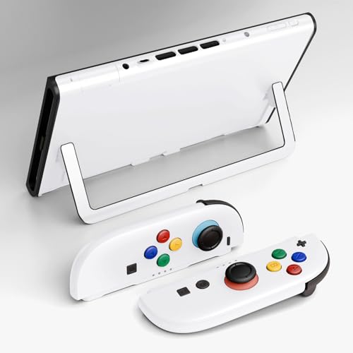 eXtremeRate DIY Replacement Shell Buttons for Nintendo Switch 2, Custom Full Set Rear Back Plate Controller Housing with Buttons for Switch 2 Handheld Console & Joycon 2 - Deluxe Version - White - color: White