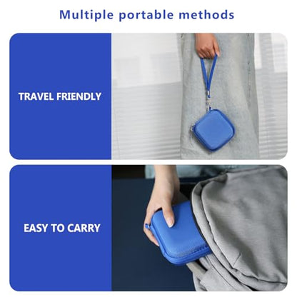 Supmay Hard Carrying Case for Anbernic RG Rotate/ RG34XXSP/ RG35XXSP Retro Handheld Game Console/ Game Boy Advance SP, Retro Game Travel Storage Holder with Mesh Bag for Battery, USB Cable, Blue - color: Blue
