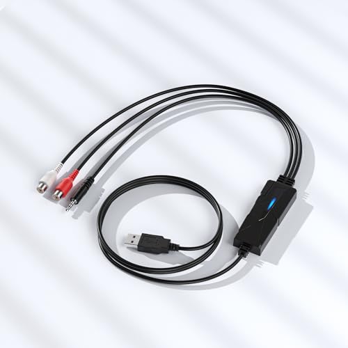 DigitalLife AuralynX USB Audio Capture Device | Convert Cassette Tapes to MP3, RCA & 3.5mm Input, Compatible with Windows,Mac & Linux,for Content Creator & Educator(1-Pack) - size: 1 Pcs/Pack, AV202-B