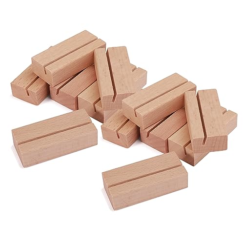 WILLOWDALE 12Pcs 2.17 Inch Place Card Holder, Photo & Picture Stand Holder | Wooden Card Stands for Display, Party Poster Paper Stand Wedding Table Number Holders for Home and Office Decoration - size: 12pcs 2.17"