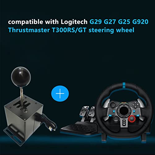 GSTP PC USB Simulator Shifter Compatible with G29 G27 G25 G920 T300RS/GT Steering Wheel Sequential H Gear Shifter Compatible with ATS ETS Dust WRC Sim Racing Games 6+R Black