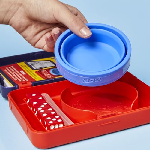 Hasbro Gaming Yahtzee Dice Game | with Collapsible Cup & Storage Case | Fun Family Games for Kids, Teens, Adults | 30 Mins. | 2 or More Players | Ages 8+