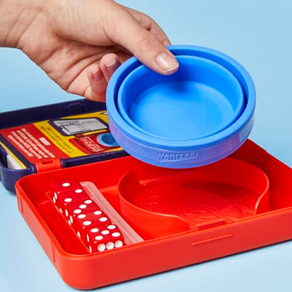 Hasbro Gaming Yahtzee Dice Game | with Collapsible Cup & Storage Case | Fun Family Games for Kids, Teens, Adults | 30 Mins. | 2 or More Players | Ages 8+