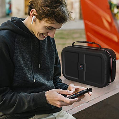 Mooroer Steam Deck Case, 2024 Upgrade Steam Deck Carrying Case, Large Capacity Storage, Built-in AC Adapter Charger Storage, Black