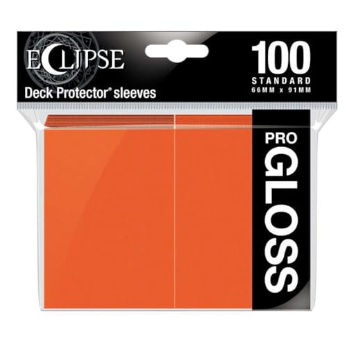 BoardGame E-15607 Ultra Pro-Eclipse Gloss Standard Sleeves 100 Pack-Pumpkin Orange - color: Pumpkin Orange
