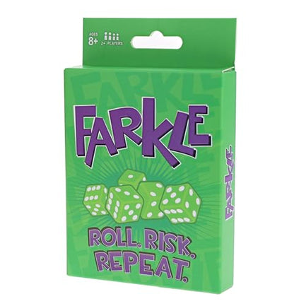 TDC Games Farkle Classic Dice Game Set – Fun Dice-Rolling & Risk-Taking Family Game, Travel Farkle Dice Game, Camping Games for Adults & Families, Includes 6 Green Colored Dice