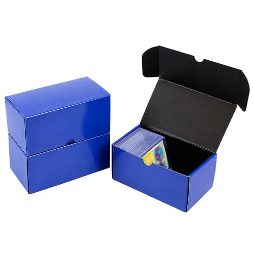 Top Loader Storage Box, 7in Dual Tone Toploader Box Holds 110+ Toploaders | Dual-tone Color, Thicker Material, 7inch Small Size, For Outside, Card Show, Card Night, Solid Structure - color: Blue, size: 3 Pack-Toploader Card