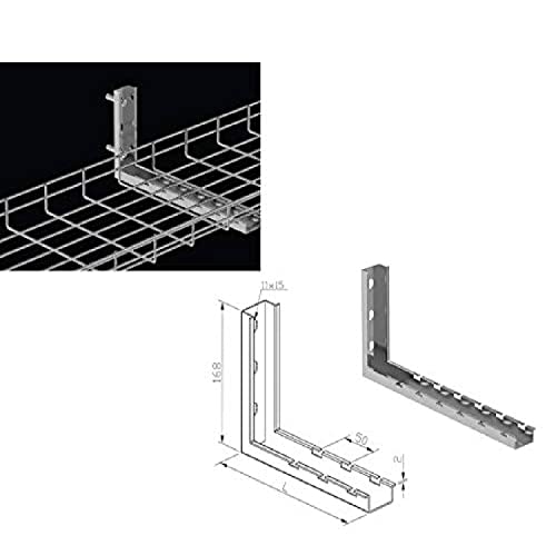Kable Kontrol L Type Bracket – 6” Width - Wire Mesh Tray Cable Management Rack Cords Organizer Cable Basket, Zinc Plated Steel NEC Approved for Network, Fiber Optic, Cabling Accessory - size: L Type Bracket - 6" Width