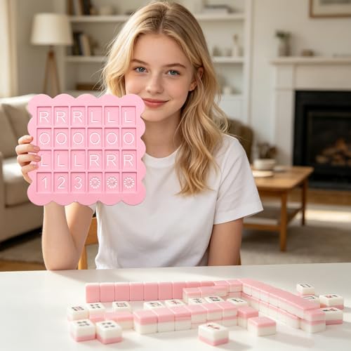 4 PCS Solo Mahjong Board Practice, 24 Slots Mahjong Practice Board Team Play, 4 Player Boards Tile Pattern Practices Strategy Aid, Beginner Friendly Mahjongs Tile Game Practices Boards Training