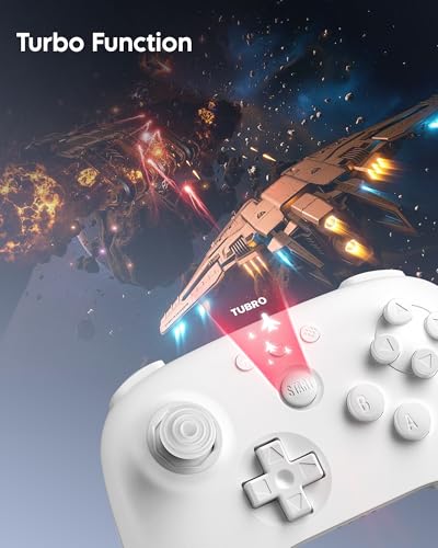8Bitdo 64 Bluetooth Controller for Analogue 3D, Switch, Switch 2, Windows, Android – Hall Effect Joystick, Vibration, Turbo Function – White - color: White