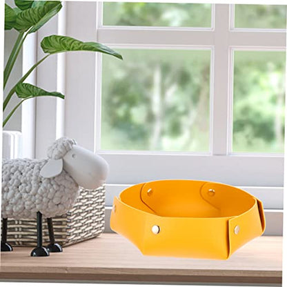 Dice Storage Box Pu Folding Dice Tray Desk Tray Bead Organizers and Storage - color: Yellow