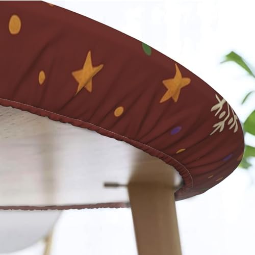 Famame Gingerbread Man Christmas Round Fitted Tablecloth with Elastic Protector Table Kitchen Dinner Waterproof Oil-Proof Table Covers Fits 40"-44", Small - color: Gingerbread Man Christmas, size: Small (40"-44")