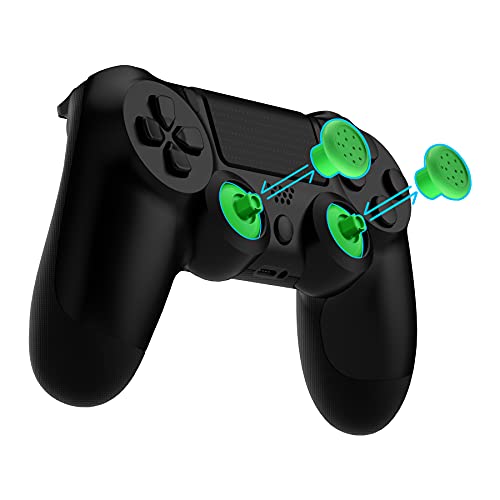 eXtremeRate ThumbsGear Interchangeable Ergonomic Thumbstick for PS5 Controller, for PS4 All Model Controller - 3 Height Domed and Concave Grips Adjustable Joystick - Green - color: Green