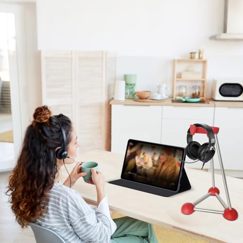 Headphone Stand, Desktop Headset Holder, Desk Earphone Stand, Gaming Headsets, for SteelSeries/Logitech/HyperX/Sony/Beats/Sennheiser/Anker/Xbox, and All Headphones. (red) - color: red