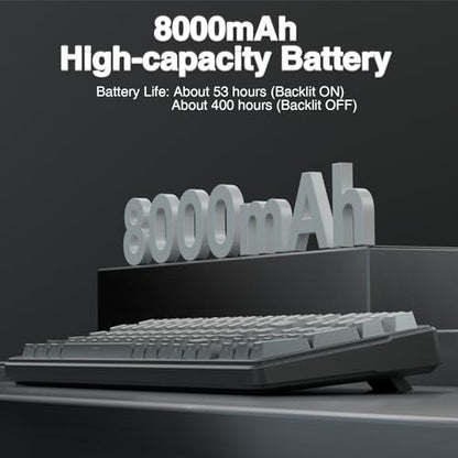 AULA F99 Wireless Mechanical Keyboard,Gasket Structure Hot Swappable Custom Keyboard,RGB Backlit,Creamy Sound,Side Printed PBT Keycaps,2.4GHz/USB-C/BT5.0 Computer Gaming Keyboards - color: Black