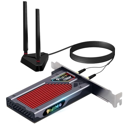 FENVi AX210 WiFi 6E PCIe WiFi Card, Tri-Band 5400Mbps, Bluetooth 5.3, with RGB Lightning for Gaming, Compatible with Windows 11/10