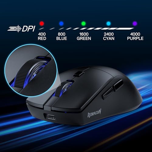 Redragon M618 LIT Wireless Gaming Mouse 10K DPI 70G Ultra-Light Remapping Keys - color: Black, size: Wireless