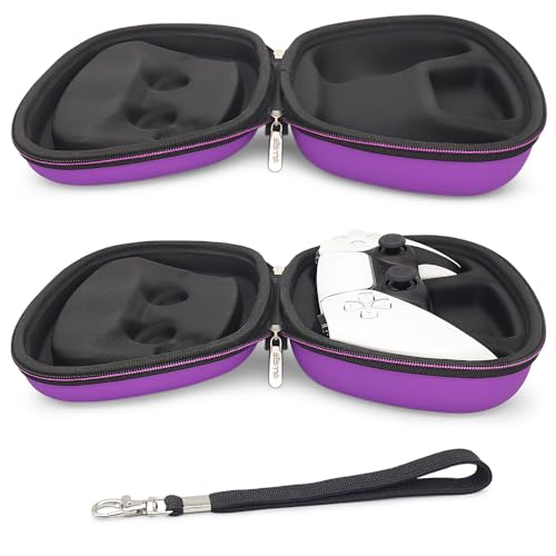 Carry Case Compatible with PS5 DualSense Wireless Controller, PlayStation 5 Controller Holder Travel Safekeeping Protective Case Storage Bag - color: Purple