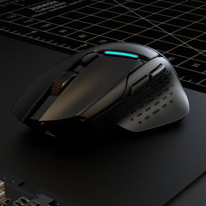 Uineer Ergonomic Wireless Mouse, 6 Adjustable DPI Up to 12800, 3-in-1 Multi Connection(BT5.0& Wired &2.4G Wireless Programmable Silent Click Bluetooth Mouse for Laptop PC Gaming Office