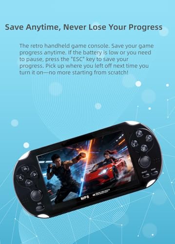 Handheld Retro Game Console, 4.3-inch HD Screen, Dual Joysticks, Built-in Classic Games, Portable Handheld, TV Output, Video Playback, Gaming Save Function, The Ideal Gift