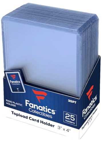 Fanatics Collectibles 35pt 3x4 Top Loaders, 25 Count - Standard Size Clear Rigid Card Holders for Trading Card Protection