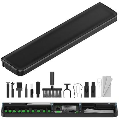 VICHYIE Keyboard Wrist Rest for Tenkeyless Keyboard, with Cleaning Kit | Wrist Pad for Typing Pain Relief, Multi-functional Cleaner Kit for Earbuds, Phones, Desk Accessories for Home&Office (Black)