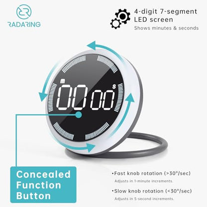 White Quick Que Kitchen Timers, Visual timers Large LED Display Magnetic Countdown Countup Timer for Classroom Cooking Fitness Baking Studying Teaching, Easy for Kids and Seniors (White) - color: White