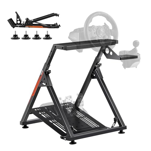VEVOR Racing Wheel Stand, Adjustable & Foldable Simulator Stand for Logitech G923 G920 G29 G27, Thrustmaster T300RS TX F458 T500RS T3PA-PRO(F1/GT) Gaming Cockpit,Pedals Simulator NOT Included,Compact - size: X-shaped lite