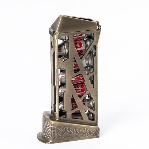 UDIXI Bullet Metal Dice Set D&D, RPG Polyhedral Bullet Dice Set Nickel Red | 7PCS, Cool Design, Magazines Container and PU Leather Bag, for DND Dungeons and Dragons Role Playing Games and Tabletop Games - color: Red