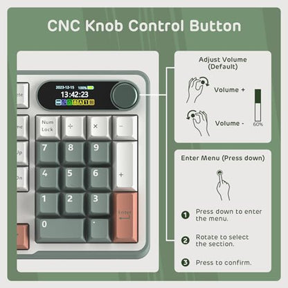 RK ROYAL KLUDGE S98 Wireless Mechanical Keyboard w/Smart Display & Knob | 96% RGB Wireless Gaming Keyboard BT/2.4G/USB-C, Hot Swappable Custom Keyboards, Creamy Sound Silent Computer Keyboard - color: Clay Green, size: Linear Silent Switch